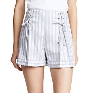 Club Monaco Blue Stripe High Waist Shorts Size 10